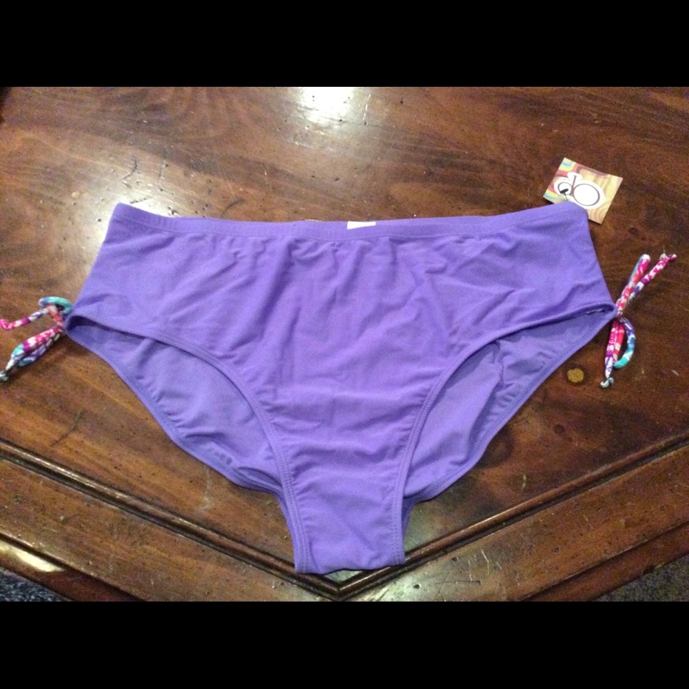 OP junior 1X 17 side tie purple swimsuit bottom